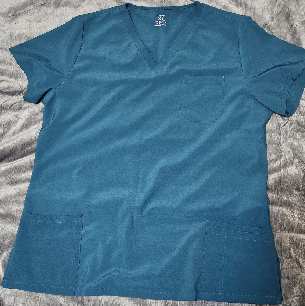 Teal V-Neck Scrub Top
